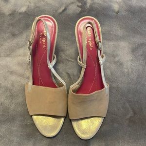 Kate Spade New York Italian Slingback Heels 9B perfect year round Nude/Khaki